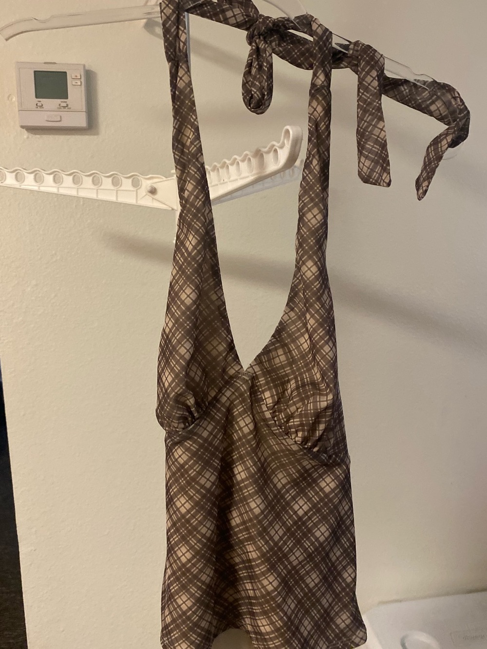 Brown Plaid Halter Top